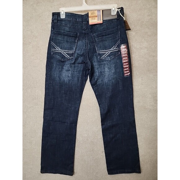 TK Axel Slim Bootcut Jeans Mens 34x32 Blue Dark Wash Stretch NEW - Picture 6 of 13